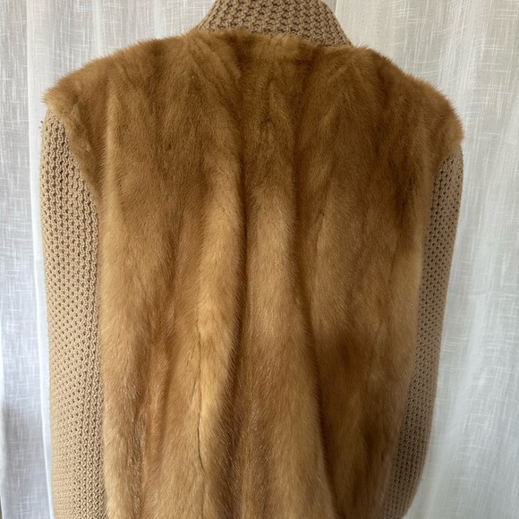 Vintage KENT FISHER Baltimore Genuine Mink Fur & Wool Knit Jacket | L/XL - Picture 9 of 10